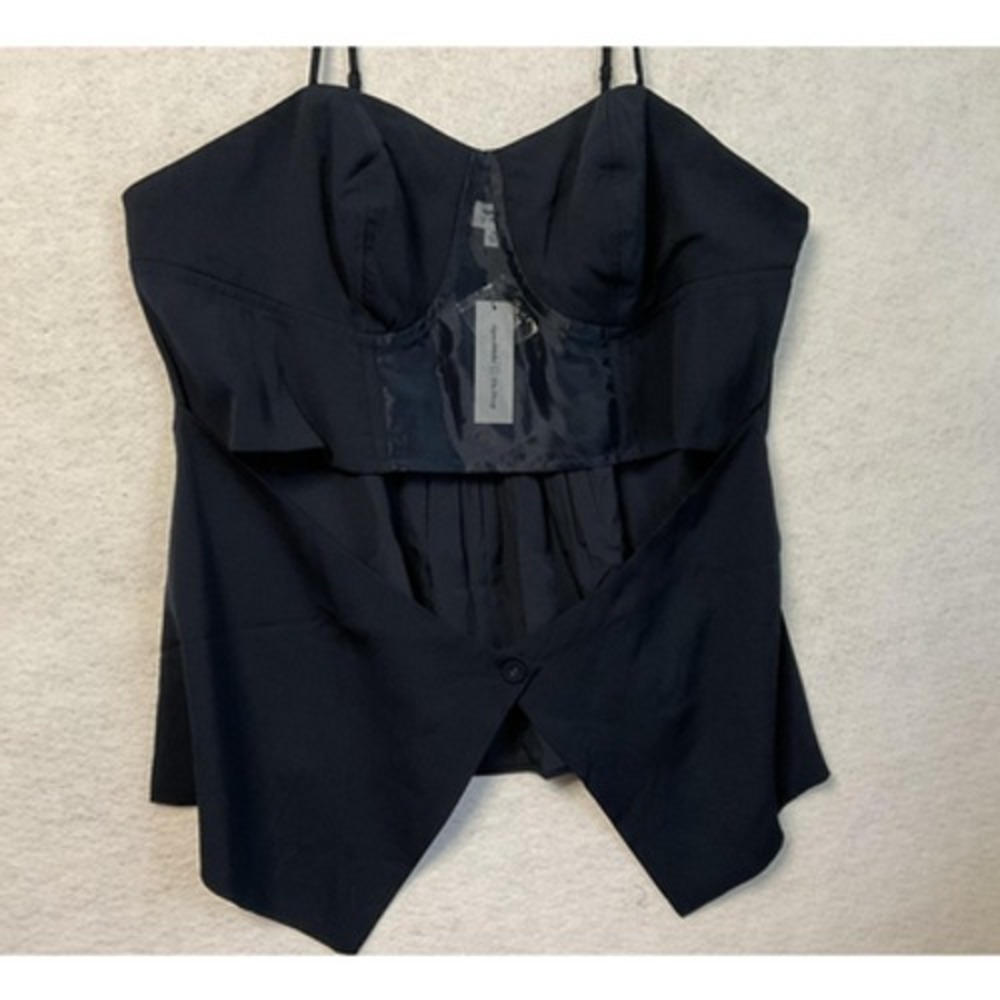 The Drop Signedblake Corset Top Womens 3X Black Bustier Peplum Adjustable Straps